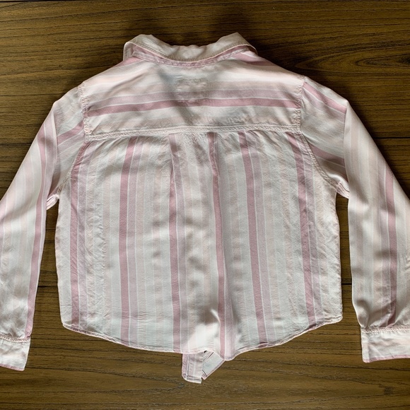 Rails Pink Tie Front Rose Stripe Button Down Top - Picture 4 of 6